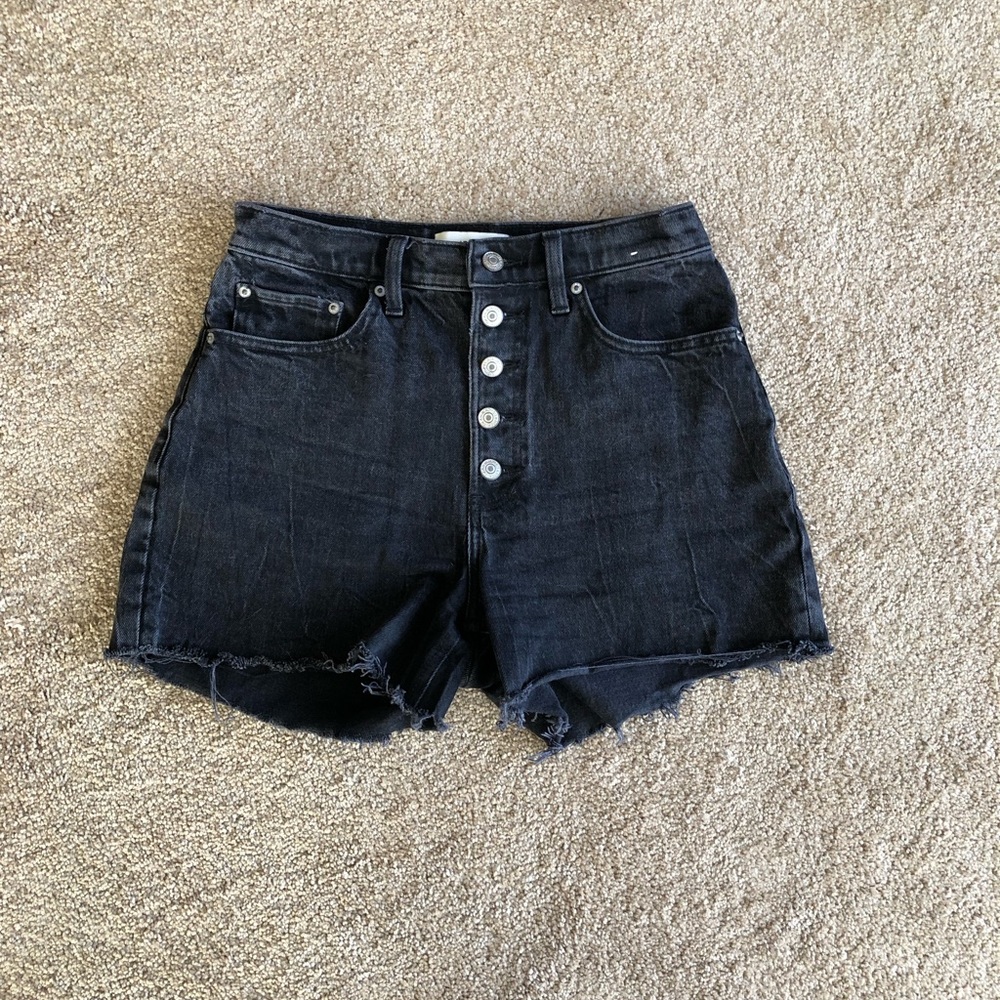 Black Wash Abercrombie and Fitch Curve Love Jean Short 4”